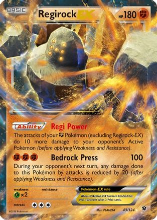 Regirock EX 43/124 - XY Fates Collide Holofoil