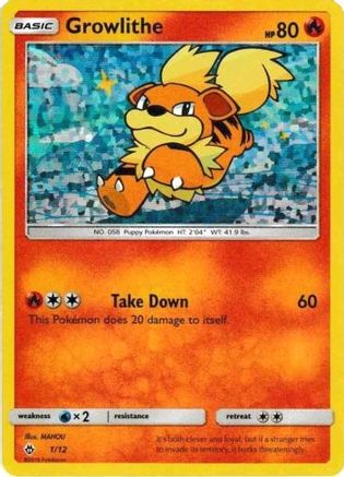 Growlithe - 1/12 1/12 - McDonalds Promos 2018 Holofoil