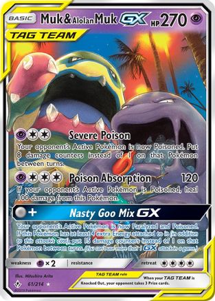 Muk & Alolan Muk GX 61/214 - SM Unbroken Bonds Holofoil