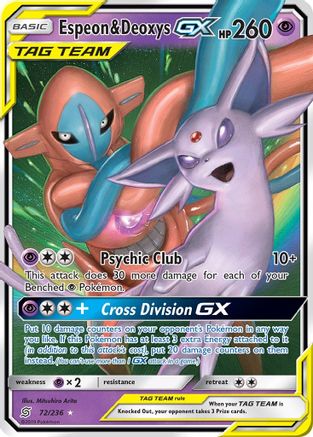 Espeon & Deoxys GX 72/236 - SM Unified Minds Holofoil