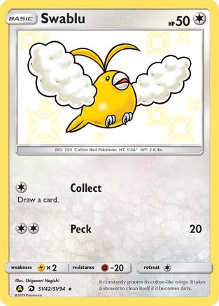 Swablu SV42/94 - Hidden Fates Shiny Vault Holofoil