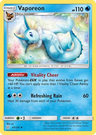 Vaporeon 42/236 - SM Cosmic Eclipse