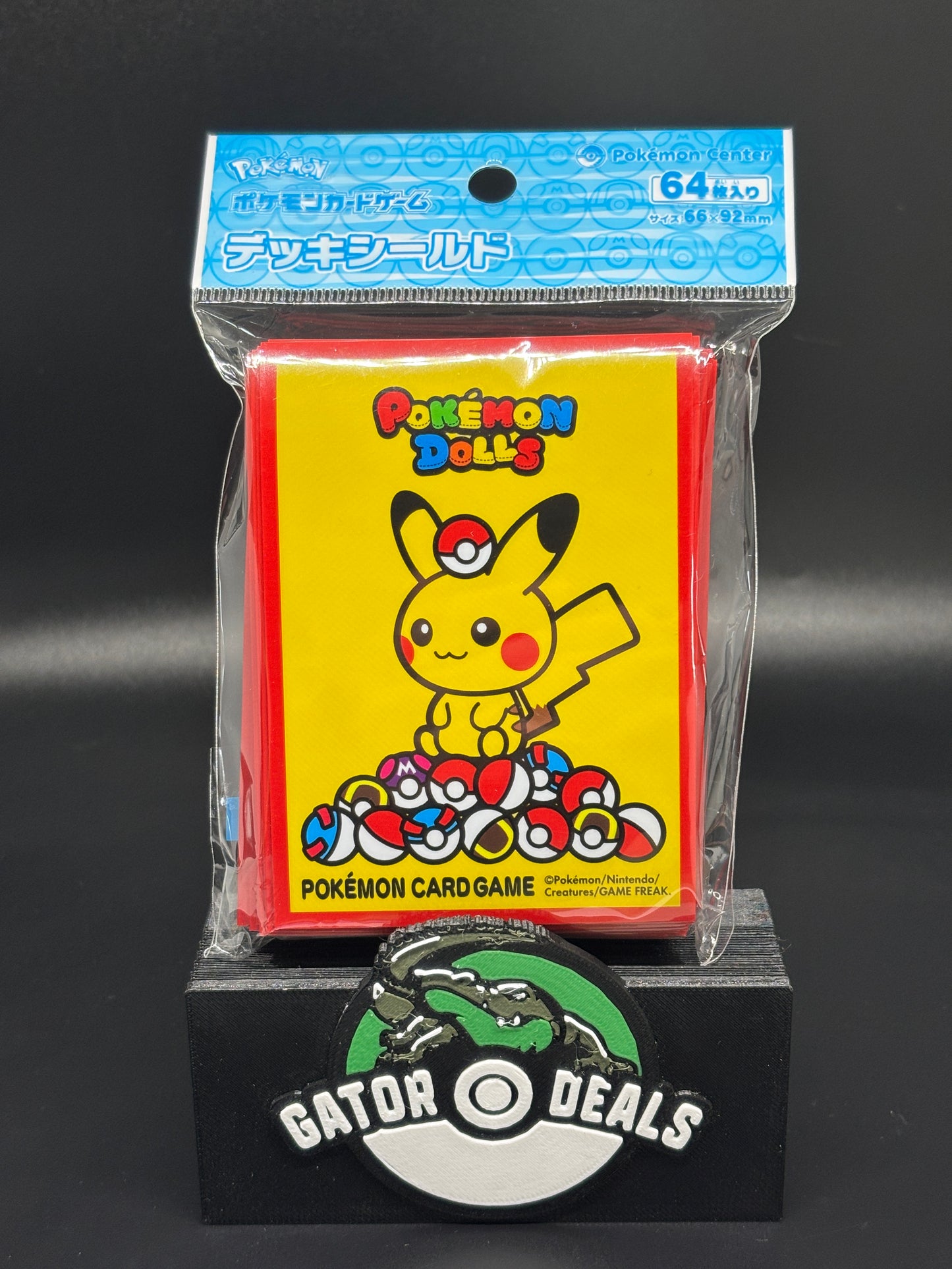 Pokemon TCG: Pokemon Center Japan Exclusive Card Sleeves - Pikachu Pokemon Dolls (64 Pack)