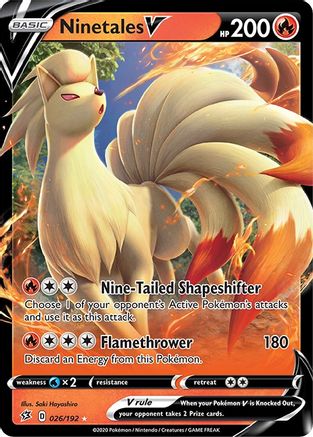 Ninetales V 26/192 - SWSH02 Rebel Clash Holofoil