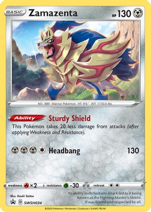 Zamazenta - SWSH034 SWSH034/307 - SWSH Sword & Shield Promo Cards Holofoil
