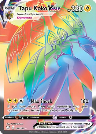 Tapu Koko VMAX (Secret) 166/163 - SWSH05 Battle Styles Holofoil
