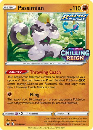Passimian - SWSH115 (Prerelease) SWSH115/307 - SWSH Sword & Shield Promo Cards Holofoil