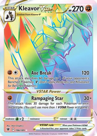 Kleavor VSTAR (Secret) 196/189 - SWSH10 Astral Radiance Holofoil