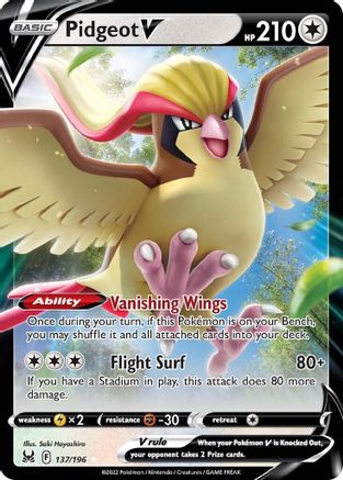 Pidgeot V 137/196 - SWSH11 Lost Origin Holofoil