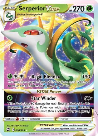Serperior VSTAR 8/195 - SWSH12 Silver Tempest Holofoil
