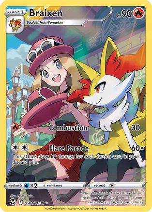 Braixen TG01/30 - SWSH12 Silver Tempest Trainer Gallery Holofoil