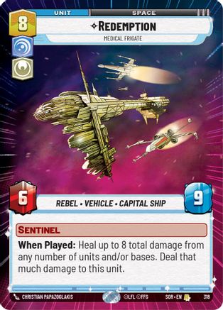 Redemption - Medical Frigate (Hyperspace) (318) - Spark of Rebellion Foil