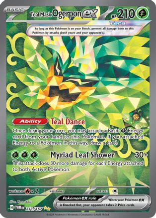 Teal Mask Ogerpon ex - 211/167 211 - SV06 Twilight Masquerade Holofoil