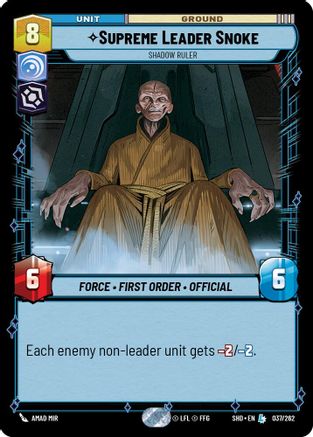 Supreme Leader Snoke - Shadow Ruler (037/262) - Shadows of the Galaxy