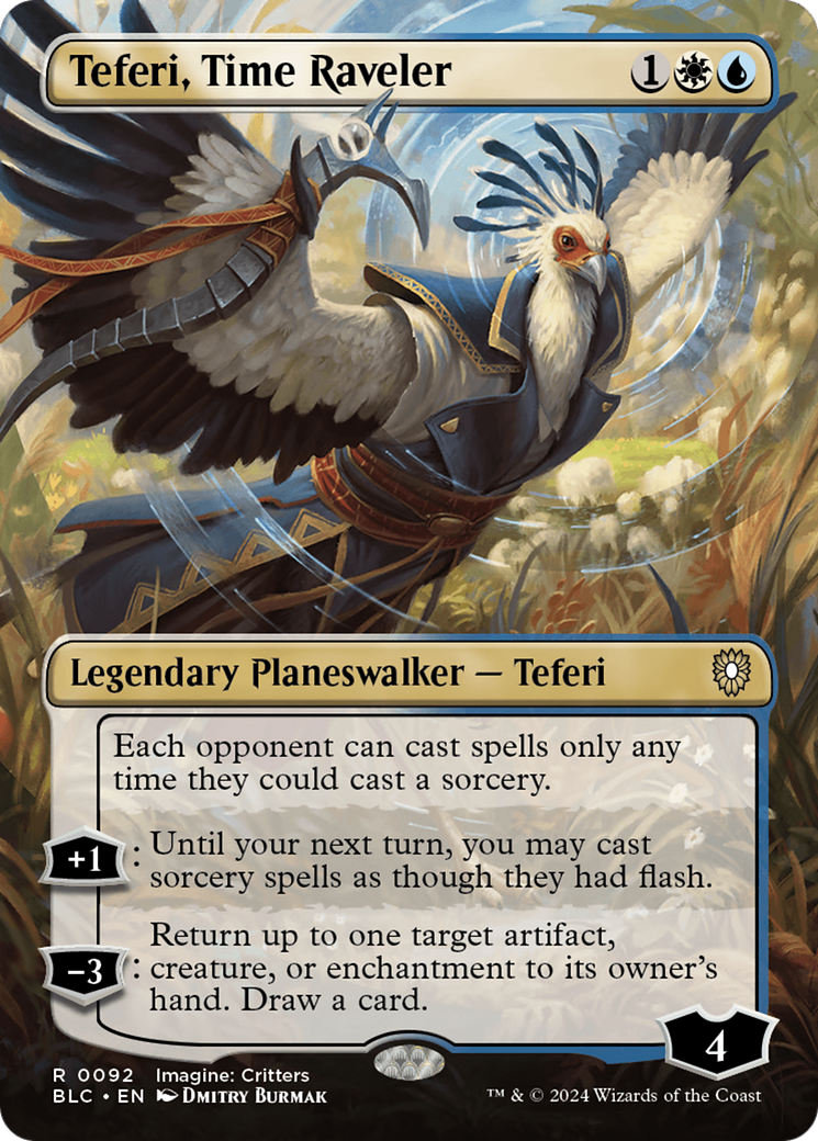 Teferi, Time Raveler (Borderless) (BLC-092) - Bloomburrow Commander (Borderless)