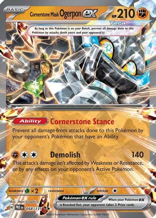 Cornerstone Mask Ogerpon ex - 058/131 58 - SV Prismatic Evolutions Holofoil