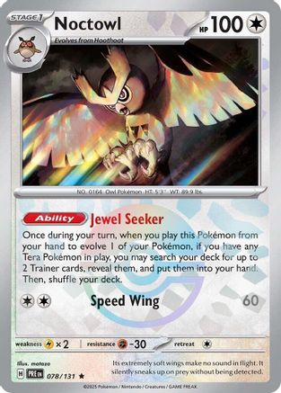 Noctowl (Poke Ball Pattern) 78 - SV Prismatic Evolutions Holofoil