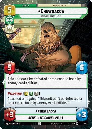Chewbacca - Faithful First Mate (Hyperspace Foil) (837) - Jump to Lightspeed Foil