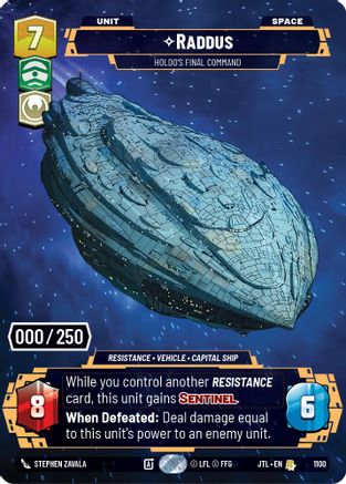 Raddus - Holdo's Final Command (Serialized) (1100) - Jump to Lightspeed Foil