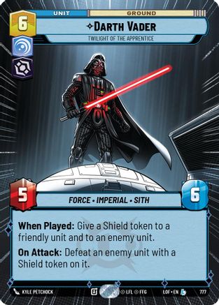 Darth Vader - Twilight of the Apprentice (Hyperspace Foil) (777) - Legends of the Force Foil