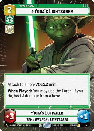 Yoda's Lightsaber (Hyperspace Foil) (842) - Legends of the Force Foil