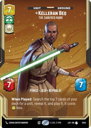 Kelleran Beq - The Sabered Hand (Prestige) (1040) - Legends of the Force