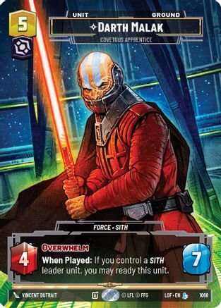 Darth Malak - Covetous Apprentice (Prestige) (1068) - Legends of the Force