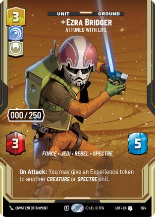 Ezra Bridger - Attuned With Life (Serialized) (1124) - Legends of the Force Foil