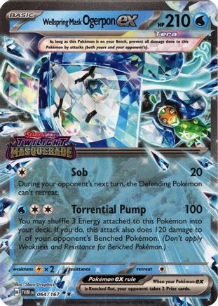 Wellspring Mask Ogerpon ex (Twilight Masquerade Stamp) 64 - Miscellaneous Cards & Products Holofoil