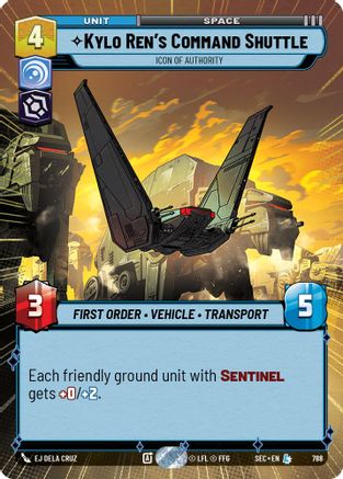 Kylo Ren's Command Shuttle - Icon of Authority (Hyperspace Foil) (788) - Secrets of Power Foil