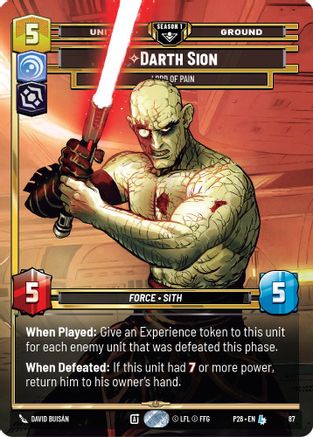 Darth Sion - Lord of Pain (87) (87) - Sector and Regional Promos Season 1 Foil