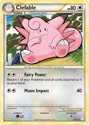 Clefable 3/123 - HeartGold SoulSilver Reverse Holofoil
