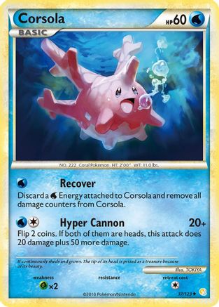 Corsola 37/123 - HeartGold SoulSilver Reverse Holofoil