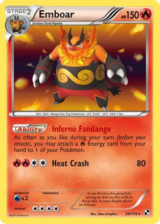 Emboar (20) 20/114 - Black and White Holofoil