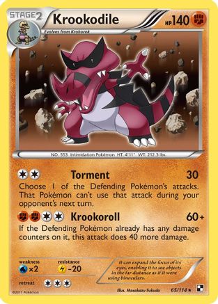 Krookodile 65/114 - Black and White Reverse Holofoil