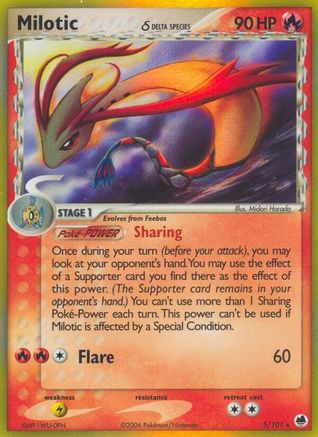 Milotic (Delta Species) 5/101 - Dragon Frontiers Holofoil