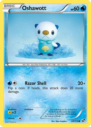 Oshawott (28) 28/114 - Black and White
