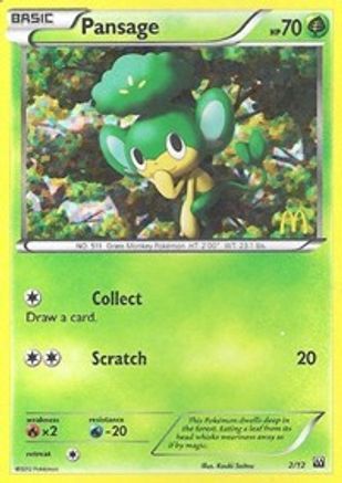 Pansage - 2/12 2/12 - McDonalds Promos 2012 Holofoil