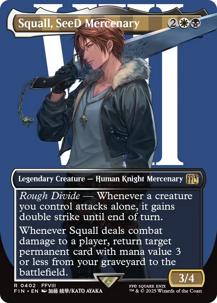 Squall, SeeD Mercenary (Borderless) (FIN-402) - FINAL FANTASY (Borderless) Foil