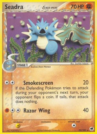 Seadra - 022/101 (Delta Species) 22/101 - Dragon Frontiers Reverse Holofoil