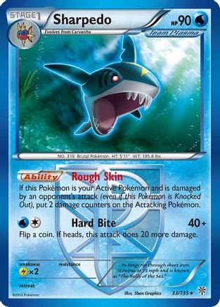Sharpedo (Team Plasma) 33/135 - Plasma Storm Reverse Holofoil