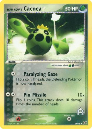 Team Aqua's Cacnea - 24/95 24/95 - Team Magma vs Team Aqua Reverse Holofoil