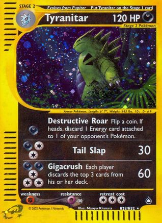 Tyranitar (H28) H28/147 - Aquapolis Holofoil