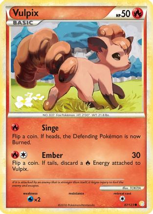 Vulpix 87/123 - HeartGold SoulSilver Reverse Holofoil