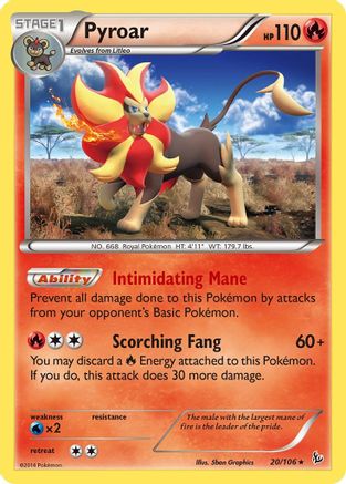 Pyroar 20/106 - XY Flashfire Reverse Holofoil