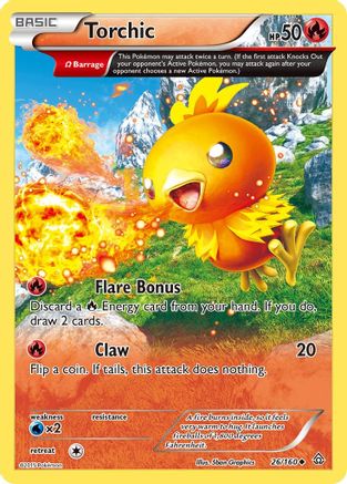 Torchic (Omega) 26/160 - XY Primal Clash Reverse Holofoil