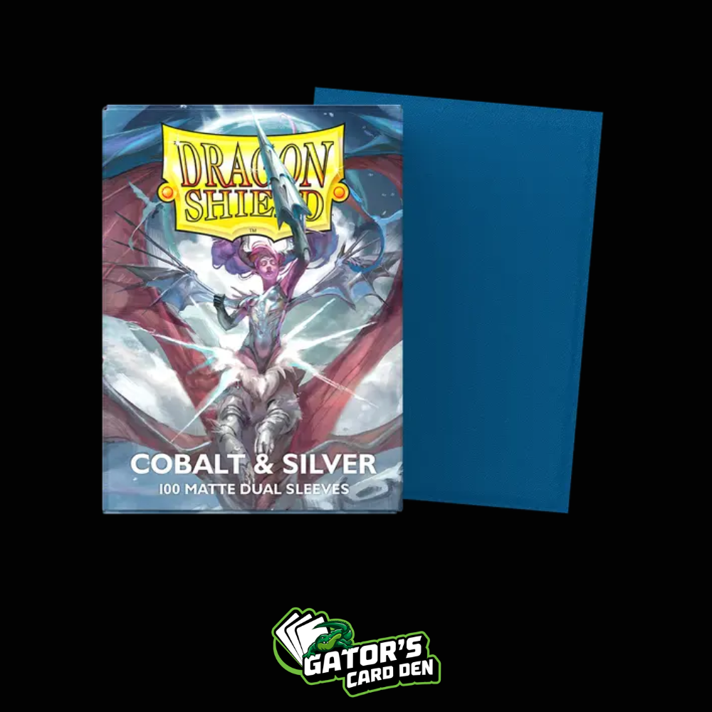 Dragon Shield: Cobalt & Silver Standard Dual Matte Sleeves (Box Of 100)