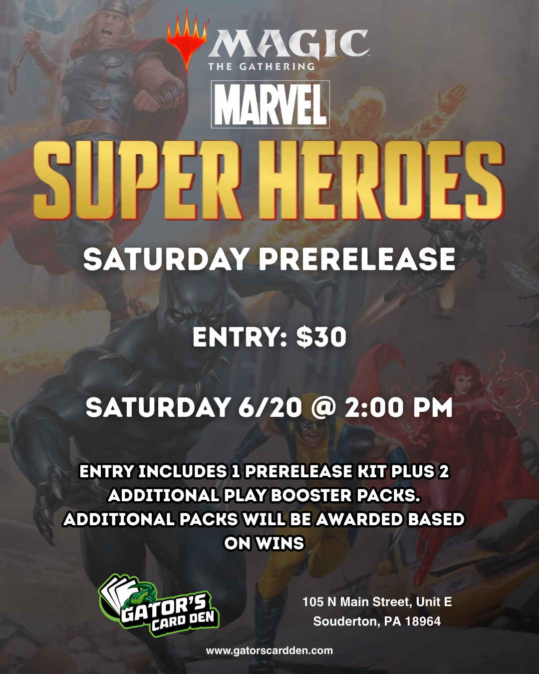 Magic The Gathering Marvel Super Heroes Prerelease - 06/20/2026 2:00PM