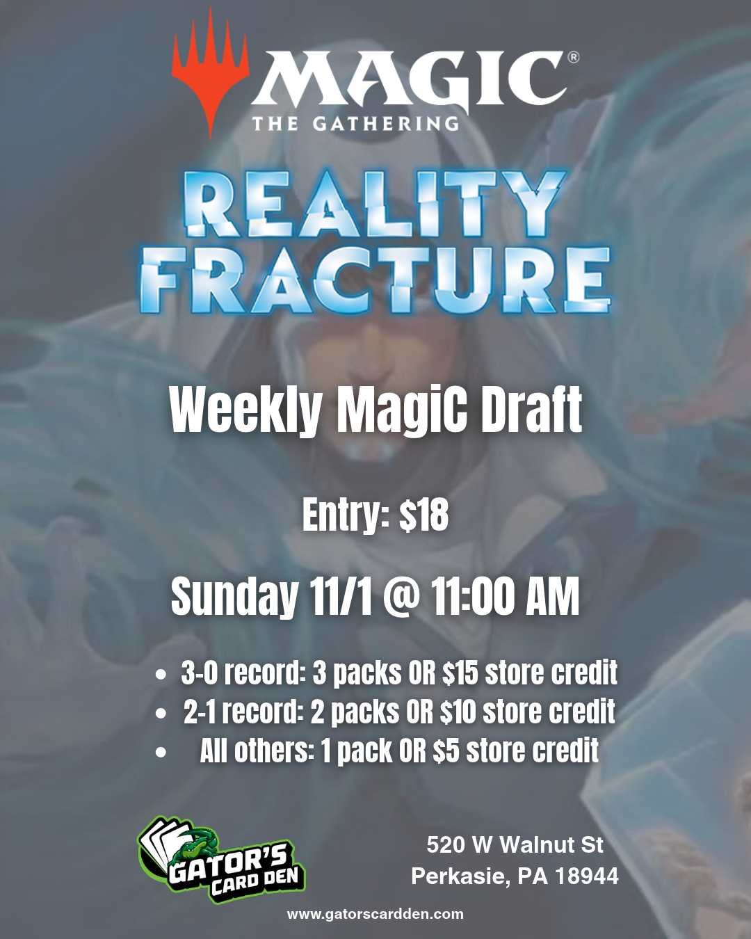 Magic The Gathering Weekly Draft (Reality Fracture) - 11/1/2026 @ 11:00 AM