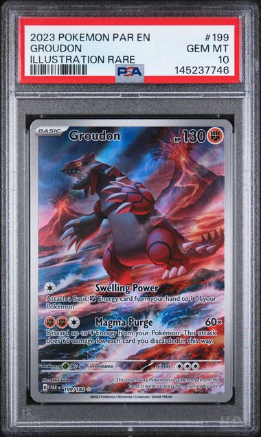 PSA 10 - Groudon Illustration Rare #199 - Paradox Rift